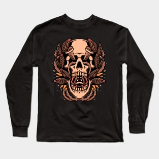 rose inside skull tattoo Long Sleeve T-Shirt